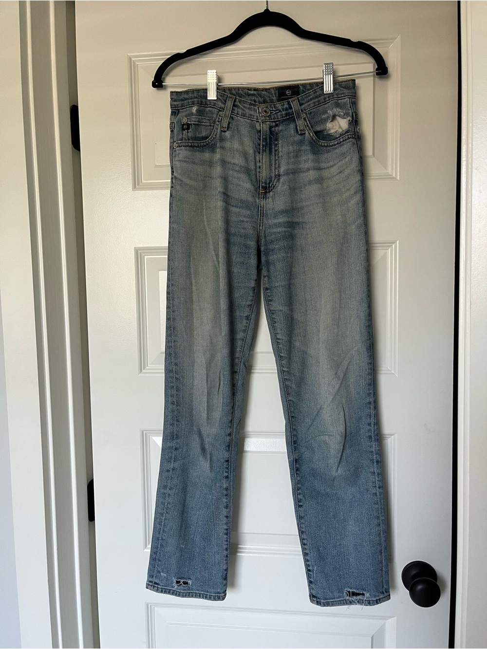Adriano Goldschmied Distressed, Straight Leg Jeans - 25R